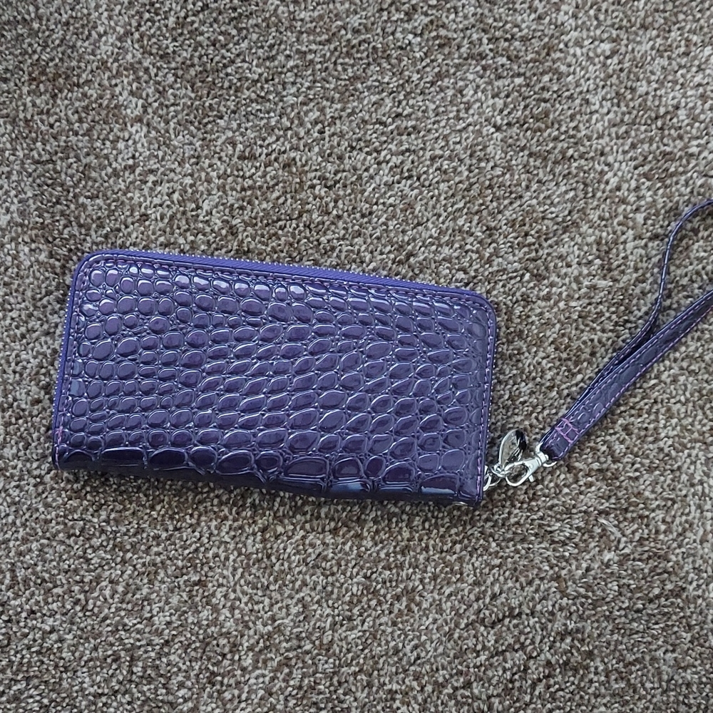 Vibrant purple Acti Labs zipper wallet
